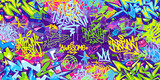 Fototapeta Młodzieżowe - Colorful Abstract Urban Style Hiphop Graffiti Street Art Vector Illustration Background Template