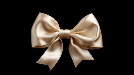 Aufkleber - Generative AI Creamy White Ribbon and Luxurious Gold Bow