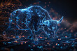 Illustrative representation of financial bull run. Stock market bull run illustration. Cryptocurrency bull run illustration.