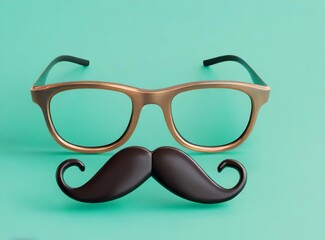 Poster - Funny Mask with Glasses and Mustache, 3D Rendering Illustration Design