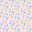 Children's pattern with colored figures
