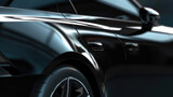 Fototapeta Perspektywa 3d - Close-Up Shots of Tinted Black Car Detailing