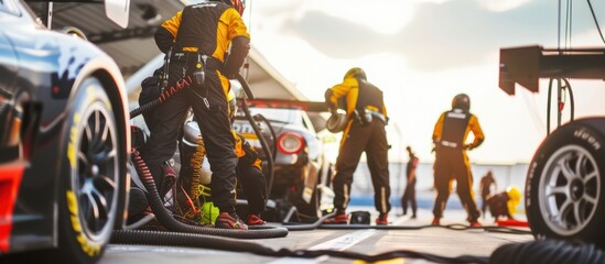 person in front of a car in track race