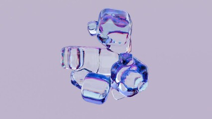 Poster - Prismatic Ensemble: A Harmony of Glass in Lavender Hues