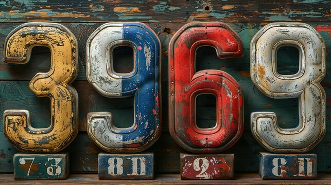 Varsity collegiate athletic sporting numbers vintage vector artwork for sport wear print and embroidery collection