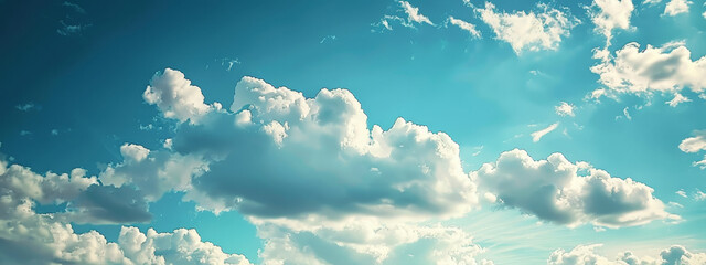 Wall Mural - The sky is blue with a few clouds scattered throughout