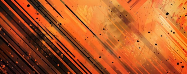 Wall Mural - Vibrant Orange and Black Background With Dots