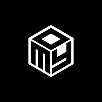 MYD letter logo design with black background in illustrator, cube logo, vector logo, modern alphabet font overlap style. calligraphy designs for logo, Poster, Invitation, etc.