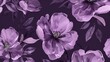 The background of the sketch is seamless and has a purple flower print
