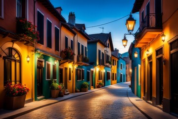 Wall Mural - street view of the city of venice, italy street view of the city of venice, italy colorful street in venice, italy