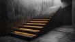 Black marble staircase with illumination