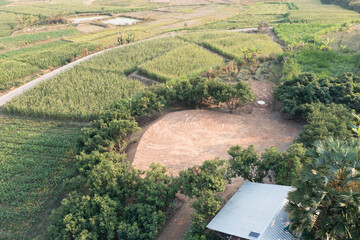 Wall Mural - land and soil backfill in aerial view. include landscape, empty or vacant area at outdoor. real esta