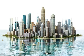 Wall Mural - image of an area with many buildings in it