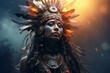 Visionary Shaman person. Tribal forest girl. Generate Ai