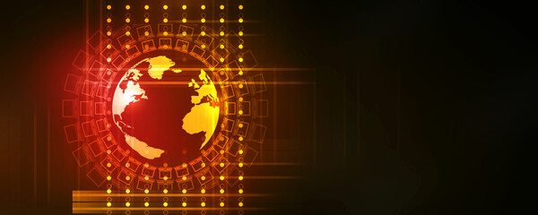 Poster - 2d illustration world map abstract background
