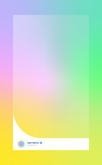 Poster - Vertical story template in gradient colors. Social media frame vector illustration.