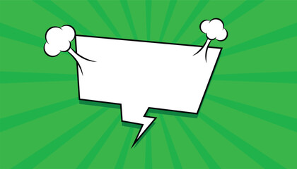 Poster - Empty dialog halftone background. comic book style, Blank comic speech bubble art with green background design