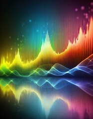 Wall Mural -  a bright colorful and horizontal sound wave