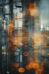 Canvas Print - Innovative factories use light to convert CO2 into vital oxygen, showcasing industrial photosynthesis at work.