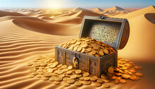 A Mummy Tomb Sand Desert Buried Treasure Chest Gold Egyptian God Pyramid Pharaoh Egypt Culture Map Adventure Luck Antique Vintage Mystery Fortune Golden Trunk Ruins Forgotten Lost History Ancient