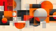Vibrant abstract geometric composition with a dynamic blend of orange hues and intricate patterns..