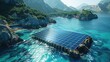Solar-powered desalination plant on a coast