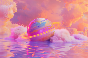 Wall Mural - Planets, stars and galaxies in outer space