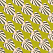 Art Deco Striped Shells in a Diagonal Repeat. Stylized Floral Seamless Patten For Wallpaper, Textiles, Fabric, Home Décor. Chartreuse green background.