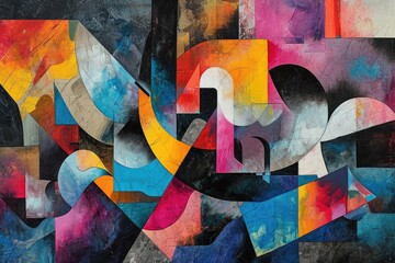 Aufkleber - Abstract Artwork With Unpredictable Shapes And Arrangements