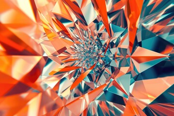 Aufkleber - Abstract Geometric Shapes Forming A Mesmerizing 3D Kaleidoscope Background