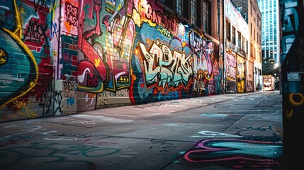 colorful graffiti on wall background