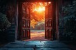 An open door leads the pathway to a new world.