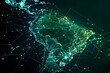 © daniel - digital map of south america. technological concept