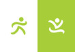 run man logo design, go sport fitness symbol template	
