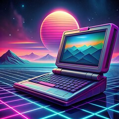 Wall Mural - 1990s Laptop