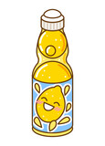 Fototapeta Na ścianę - Ramune japanese lemonade with lemon flavor in glass bottle isolated on white