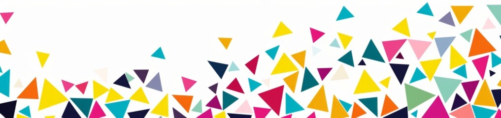 Wall Mural - a colorful vector graphic of small triangles on white background, creating an abstract pattern with copy space for text or design Generative AI