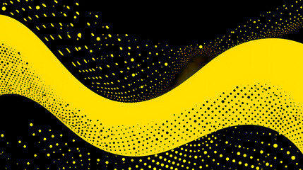 Aufkleber - Black and yellow halftone background with grunge