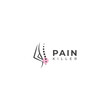 Creative Back pain, Pain killer treatment logo design.