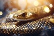 snake. Beautiful background with bokeh. postcard, poster, banner