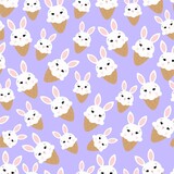 Fototapeta Pokój dzieciecy - Seamless pattern with rabbits
