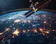 Advanced satellites orbiting for global connectivity, enabling internet in the sky.