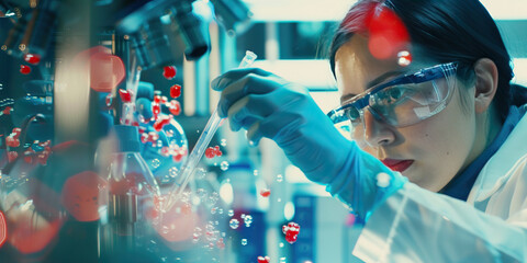 life scientist researching in laboratory. life sciences comprise fields of science that involve the 