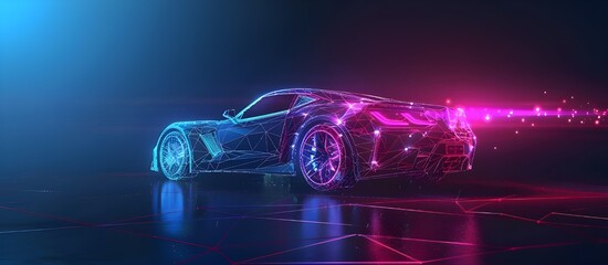 Poster - Smart automobile banner. Virtual graphic interface HUD.