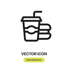 Aufkleber - Soft Drink icon vector. Linear-style sign for mobile concept and web design. Soft Drink symbol illustration. Pixel vector graphics - Vector.	

