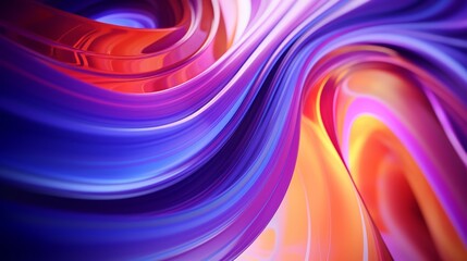 Poster - Generative AI Vibrant swirls of neon colors blending seamlessly on an abstract background.