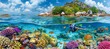 Woman snorkeling in azure waters at serene paradise island for tranquil experience