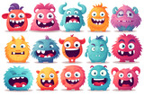 Fototapeta Pokój dzieciecy - Set of cute small monsters