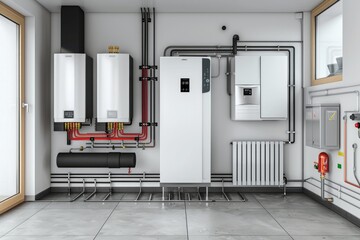 Poster - Heating system and gas boiler in the house
