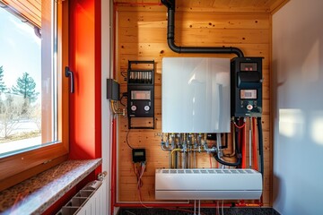 Poster - Heating system and gas boiler in the house